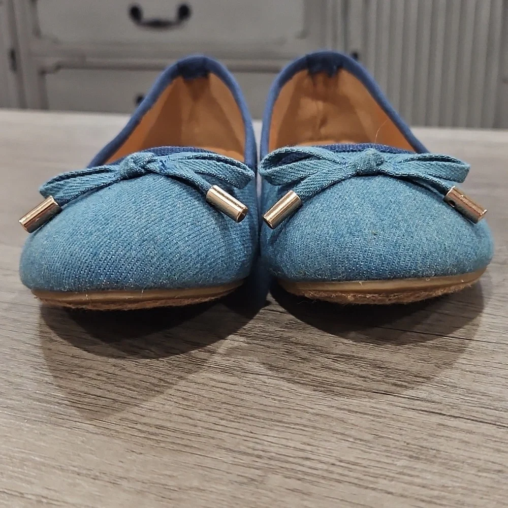 Mossimo Blue Jean Bow Flats Girl's size 1